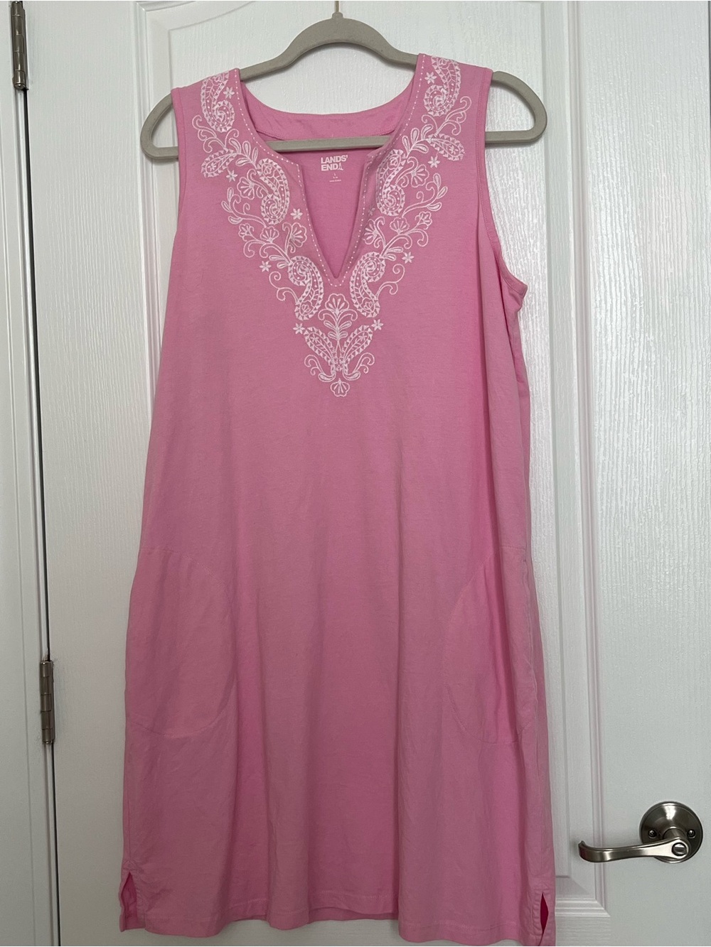 Lands' End Pink Sleeveless Dress